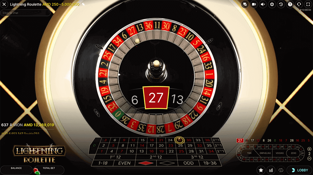 Lightning Roulette Play