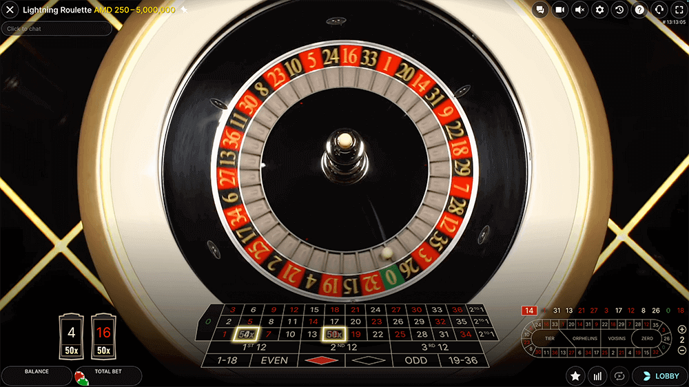 Lightning Roulette Bets